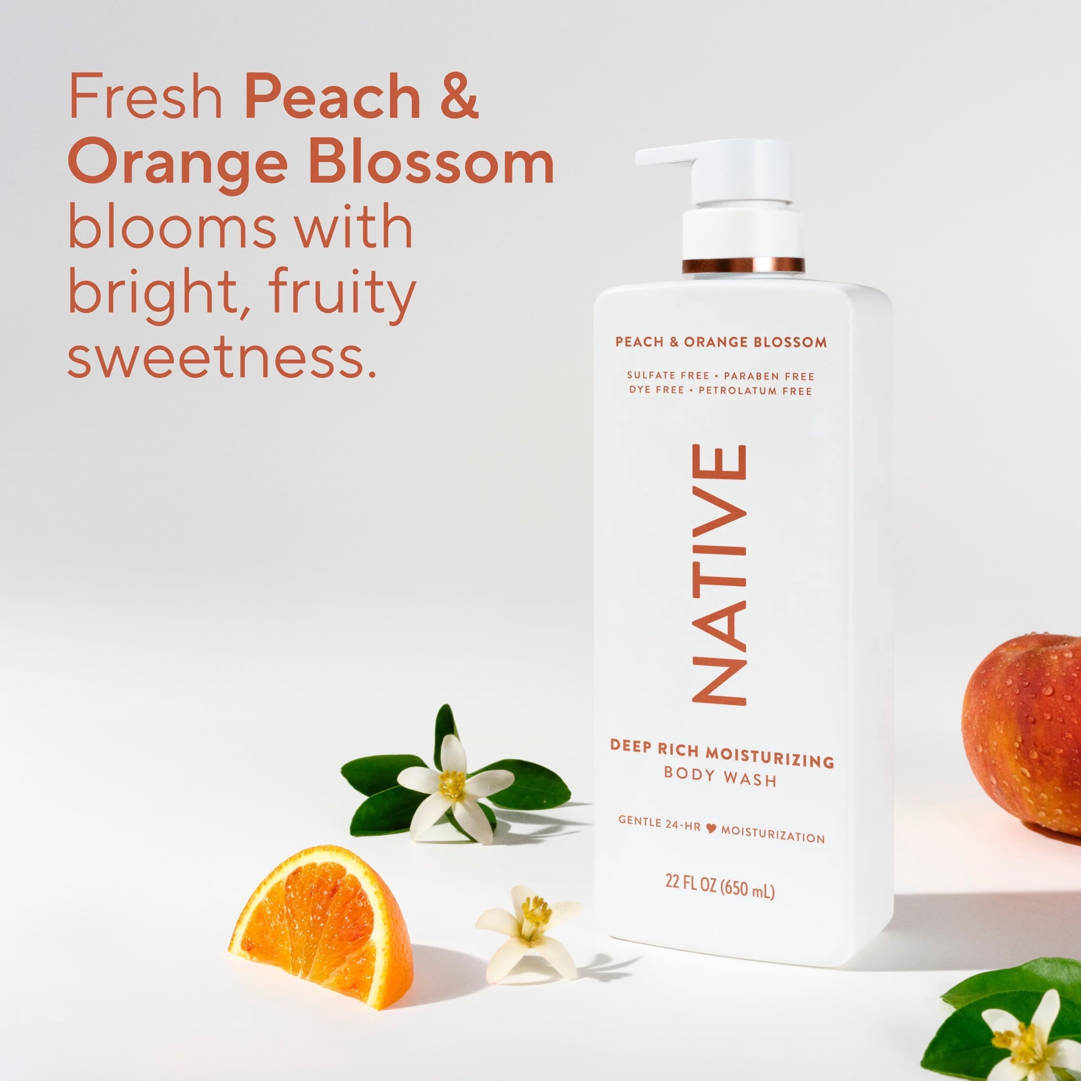 Moisturizing Body Wash Peach & Orange Blossom, 22oz