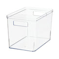 Large Deep Clear Plastic Pantry Storage Bin Organizer, Kitchen Cabinet, Fridge, Shelf and Countertop Storage Container for Pantry Organization, 12" x 7.5" x 8"
