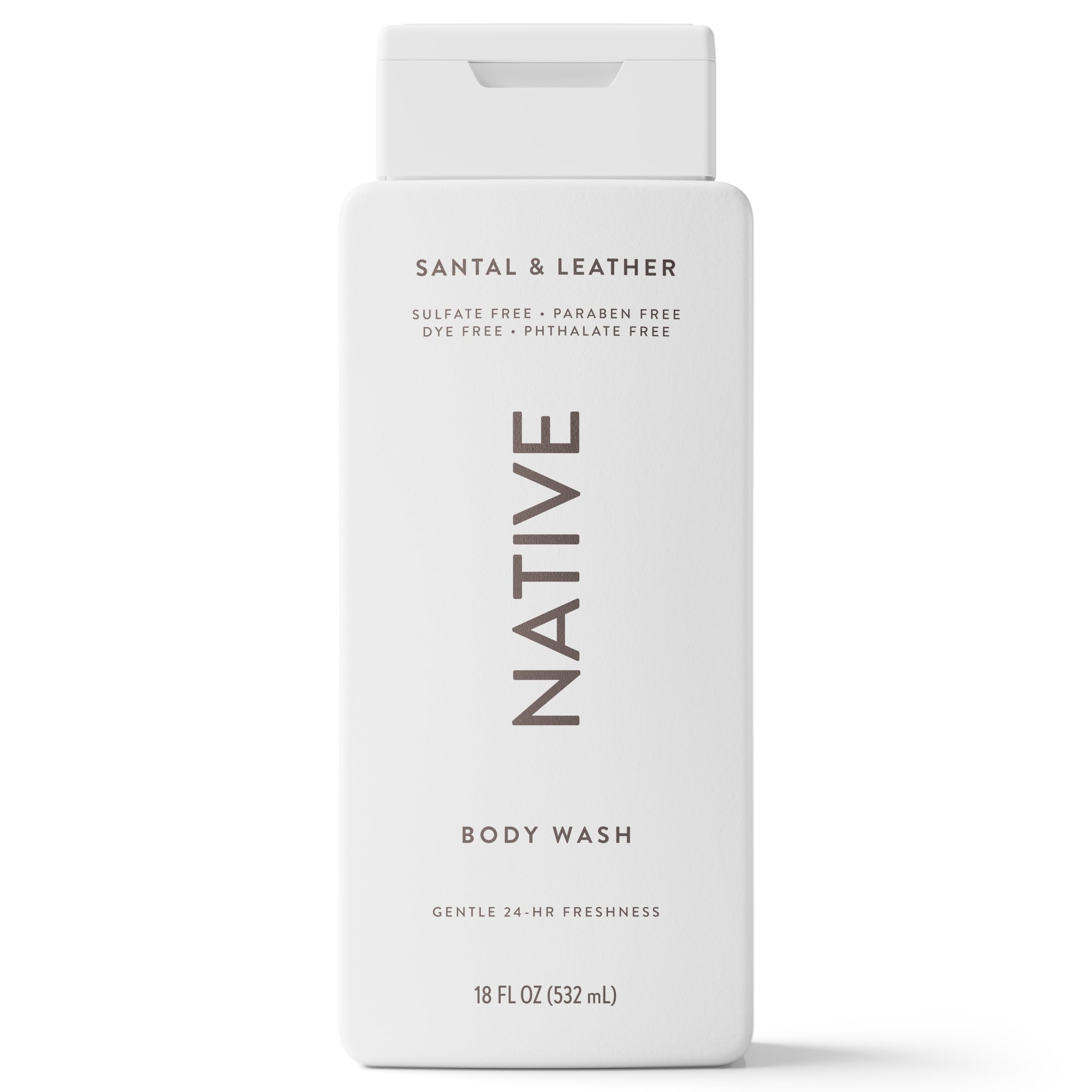 Body Wash, Santal & Leather, Sulfate Free, Naturally Derived Ingredients, 24hr Freshness, for Women & Men, 18 fl oz