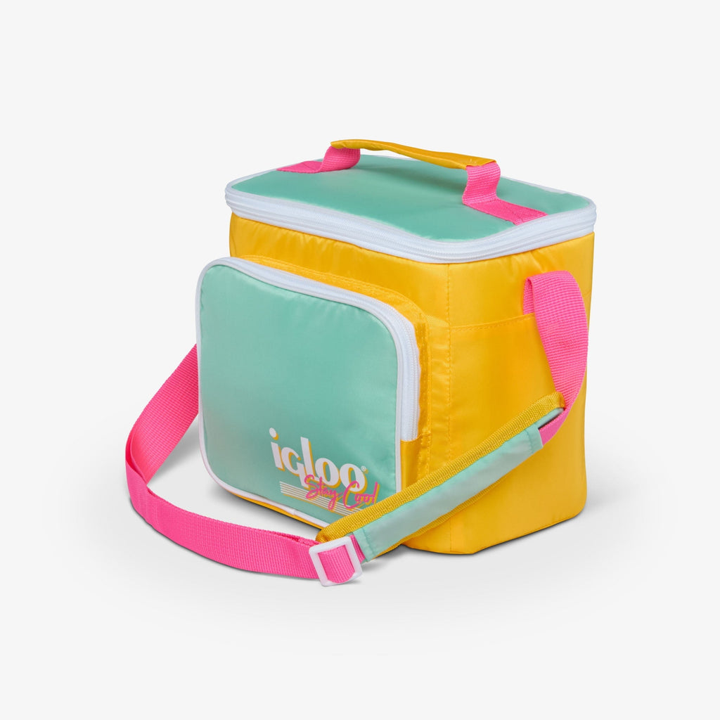 9 Can Capacity Retro Square Lunch Bag Cooler, Yellow