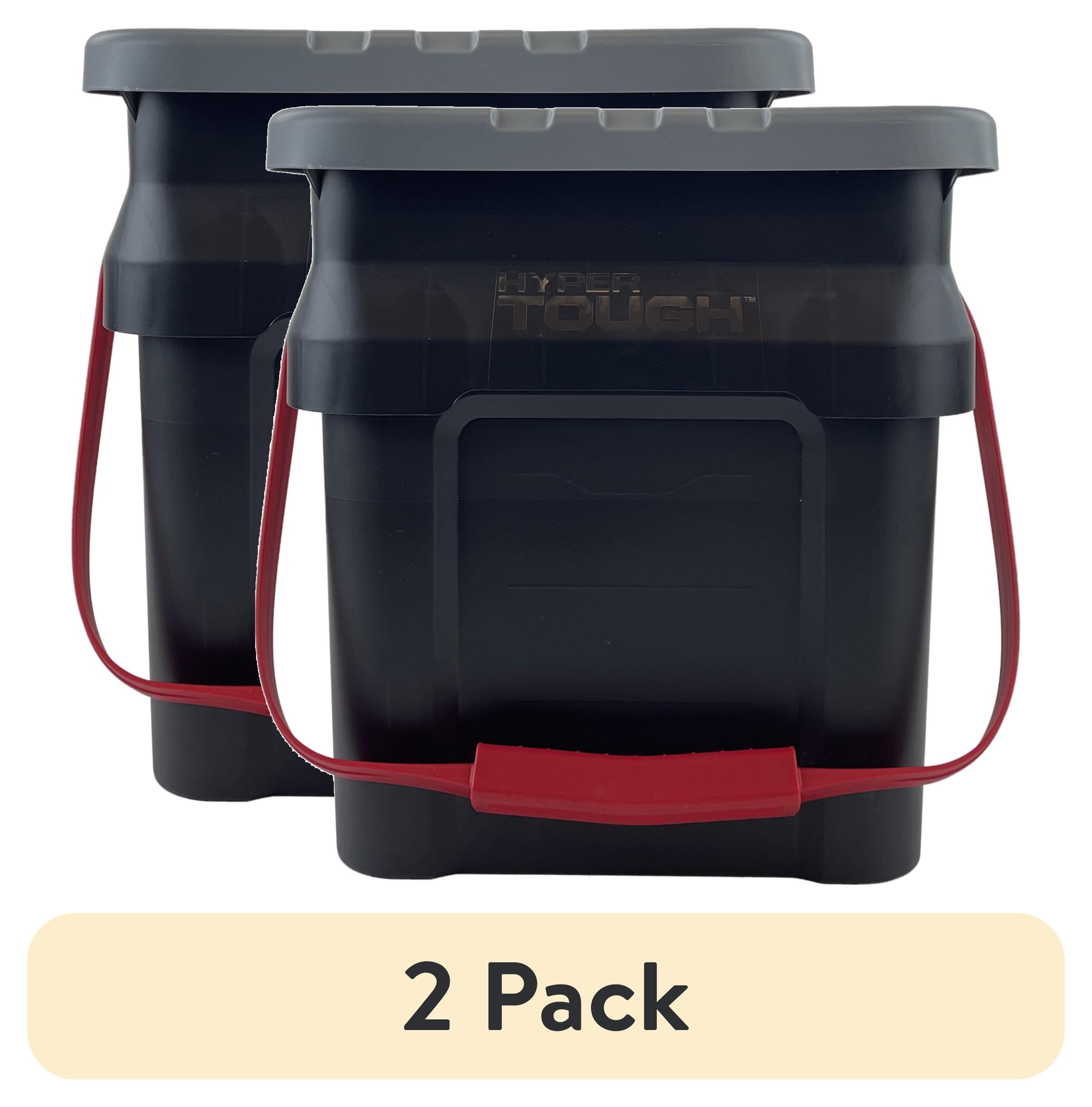 5 Gallon Heavy Duty Plastic Material Bucket Tote, Black, Adult