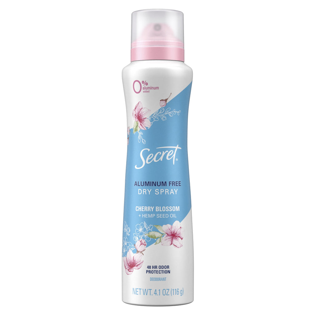 Aluminum Free Dry Spray Deodorant, Cherry Blossom, 4.1 oz