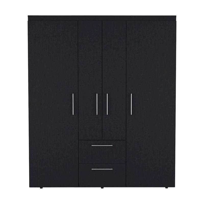 Bariloche Armoire with Hanging Rods, Shelves, 2 Drawers
