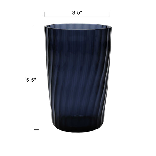 20-Ounce Acrylic Tall Embossed Swirl Tumbler, Blue
