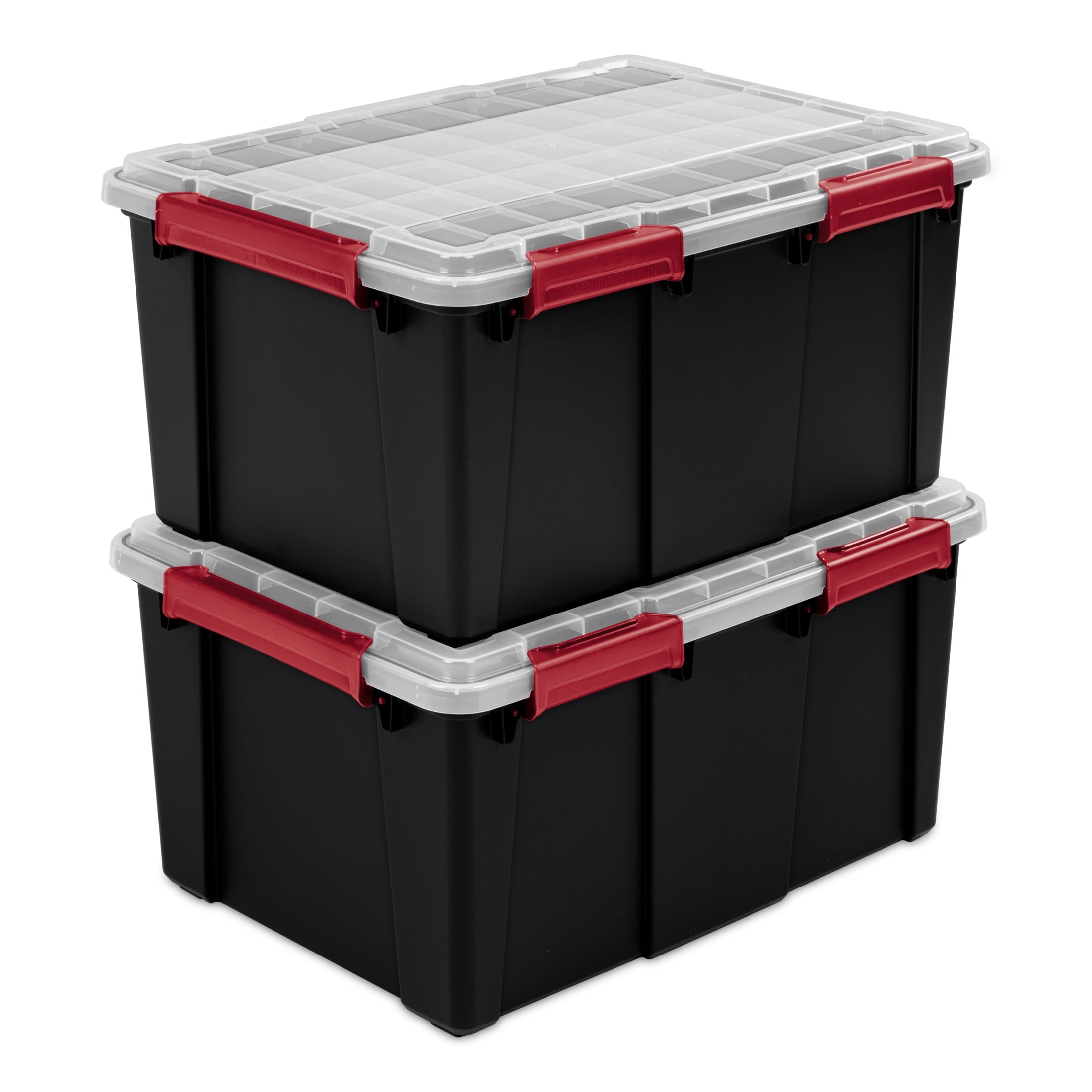 20 Gallon Large Gasket Tote, IP68 Plastic Storage Bin with Lid, Gasket Seal and Latches, Black