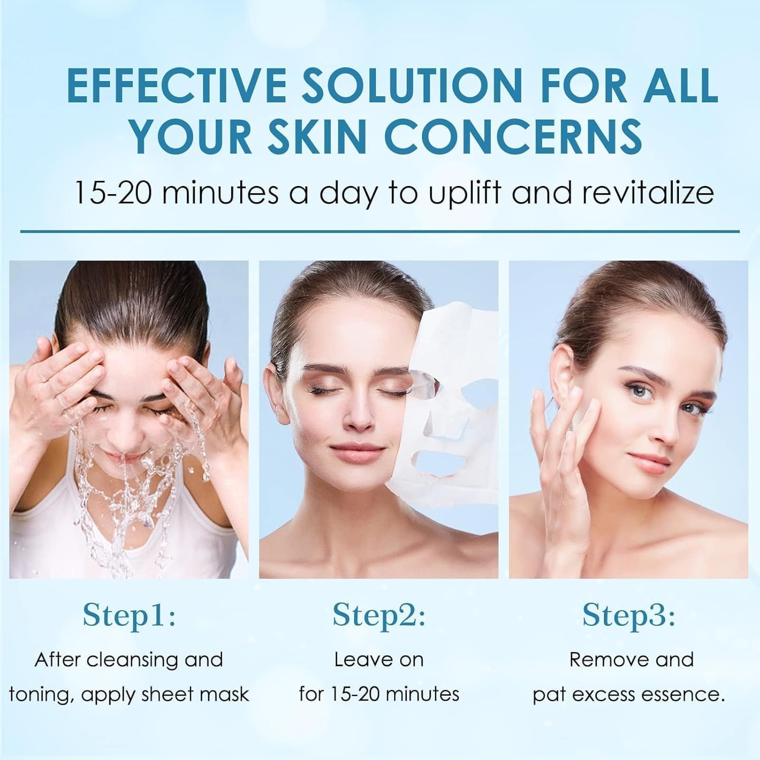 11 Pack Fruit Moisturizing Facial Mask Sheet, Rich in Fruit Essence Face Mask to Brighten and Hydrate Dull Skin