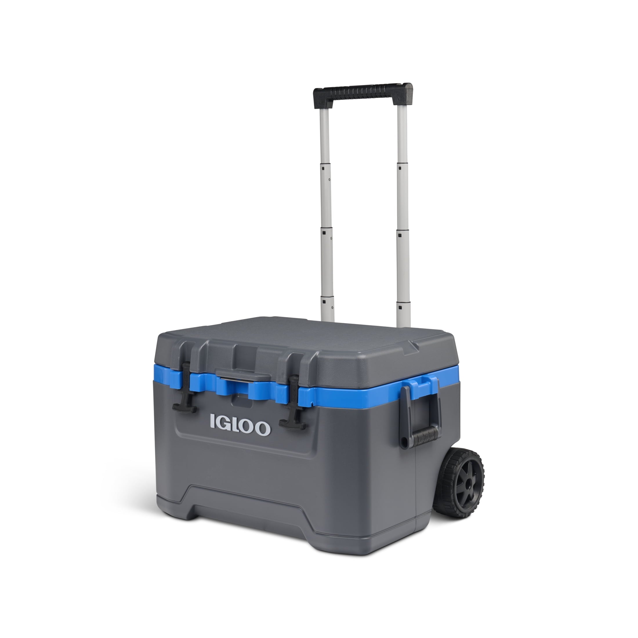 52 QT Overland Ice Chest Cooler with Wheels, Gray and Blue