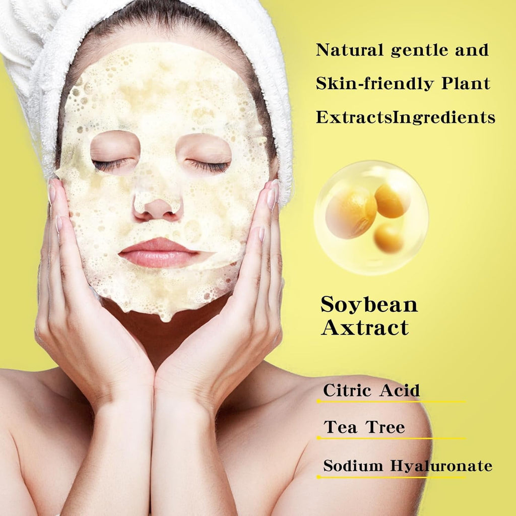 11 Pack Fruit Moisturizing Facial Mask Sheet, Rich in Fruit Essence Face Mask to Brighten and Hydrate Dull Skin