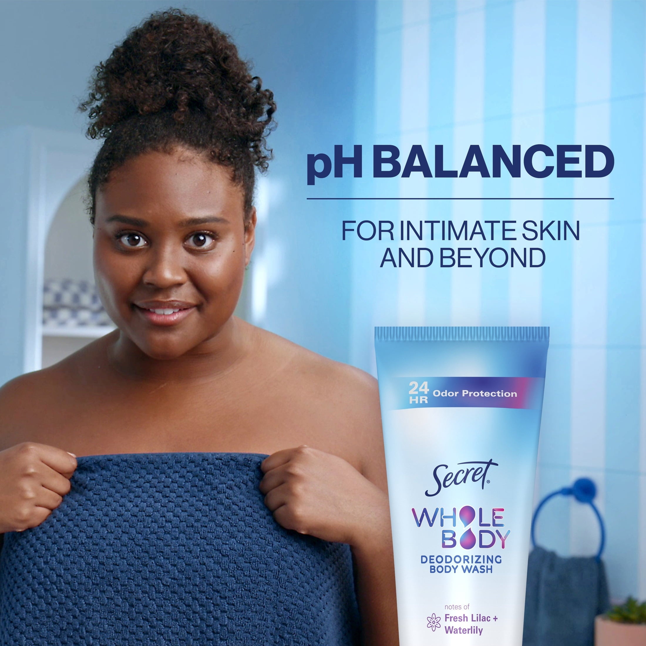 Feminine Wash 24 HR Deodorizing Body Wash for Women, Lilac & Waterlily, 7oz