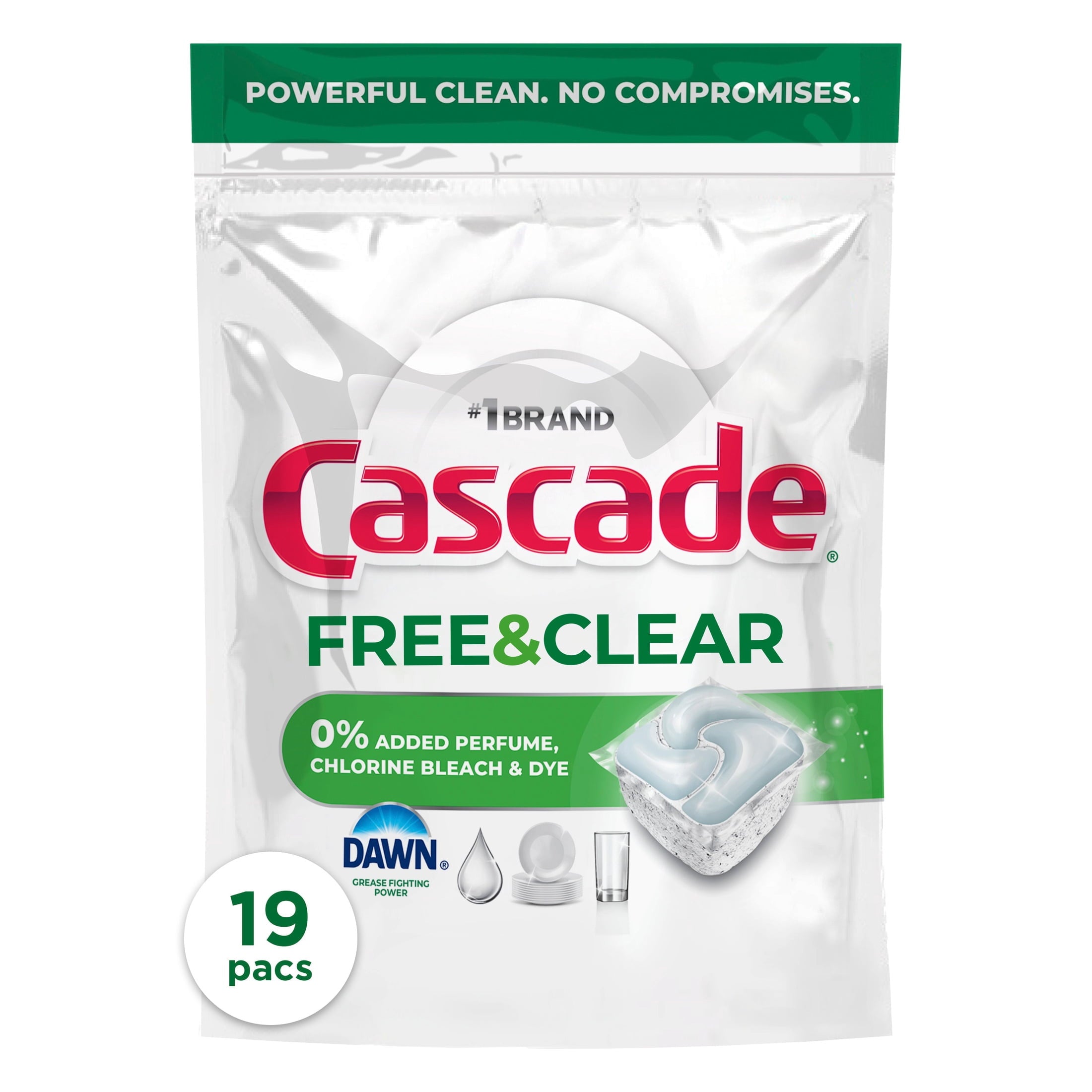 Free & Clear Dishwasher Pods, Dish Detergent Soap, Unscented, 19 Count