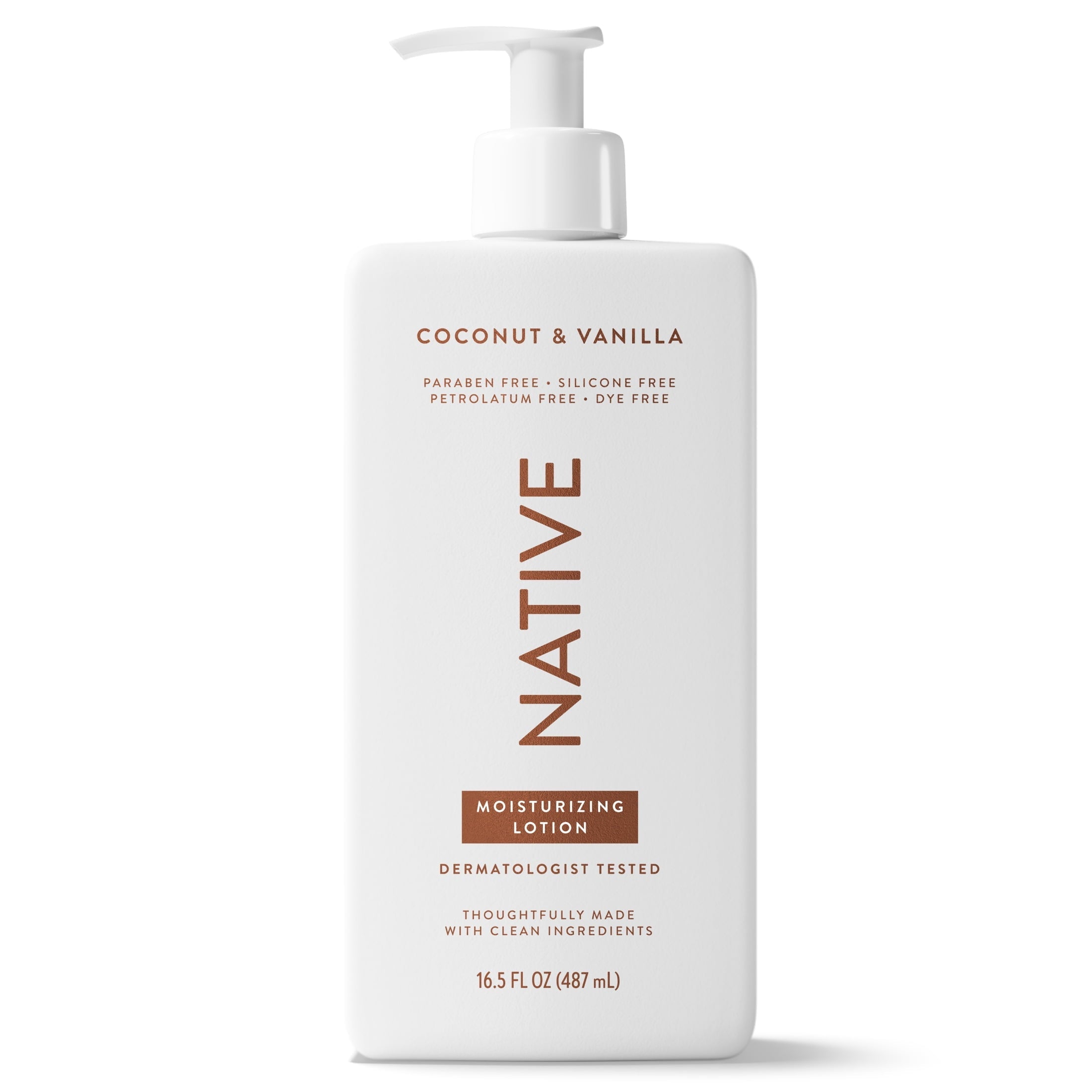 (6 pack) Native Lotion, Moisturizing, Paraben Free, Coconut & Vanilla, for Women and Men, 16.5 fl oz