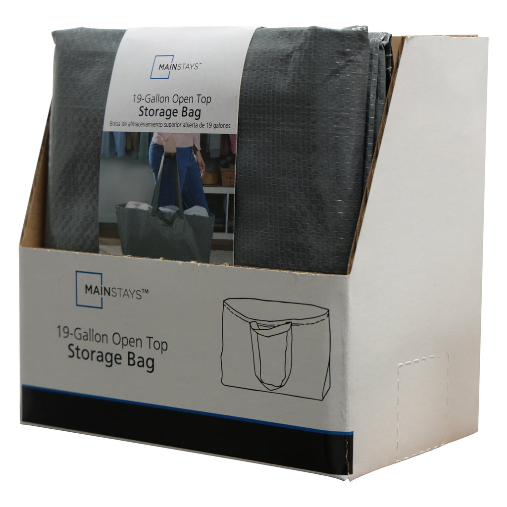 Heavy Duty Open Top Storage Bag, Grey, 19 Gallon