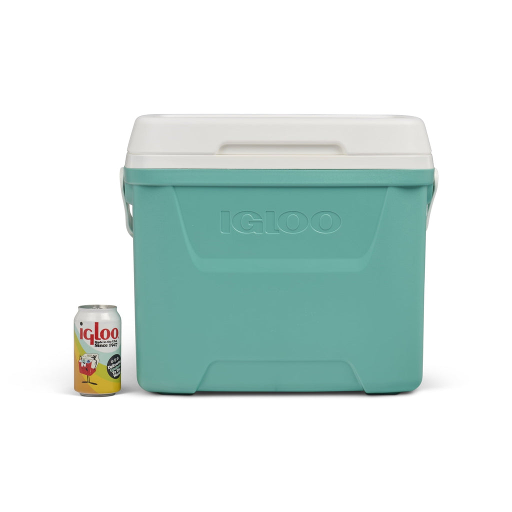 28 QT Laguna Hard-Sided Ice Chest Cooler, Aqua Blue and White