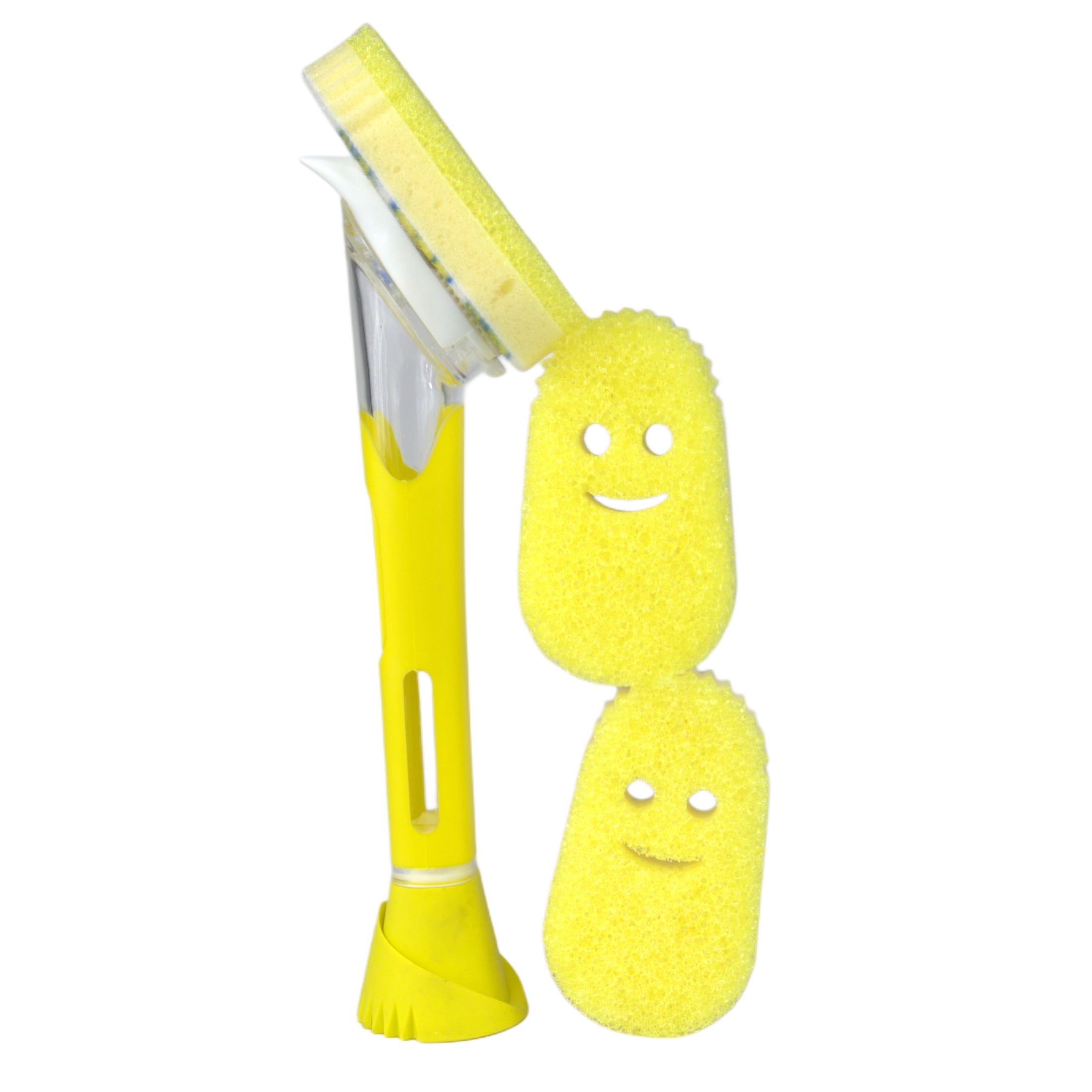 Dish Daddy Non-Scratch Sponge Dishwand with Non-Scratch Scrub Dishwand Refills, 3 Count