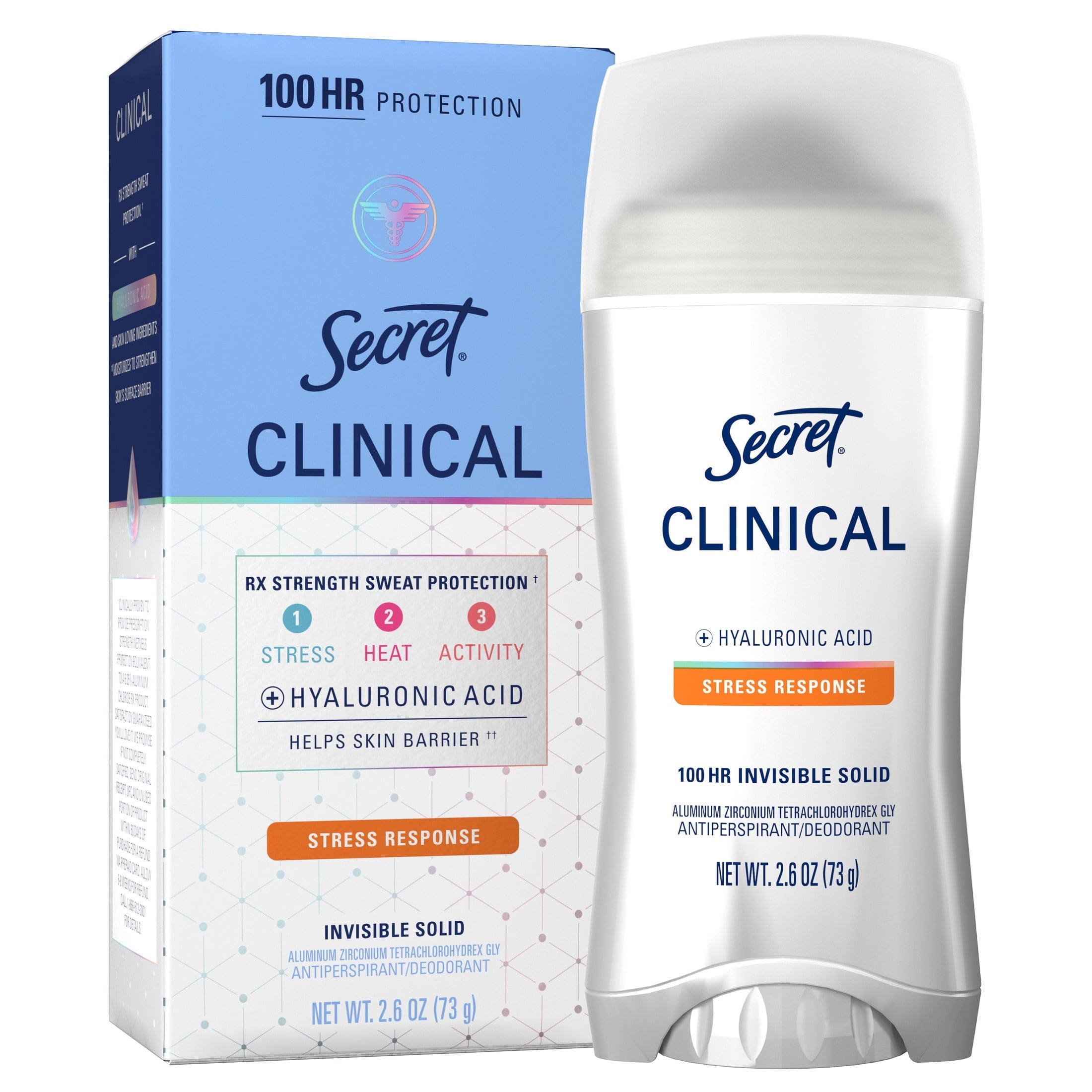 Clinical Antiperspirant Deodorant, Invisible Solid, Stress Response, 1.6 oz