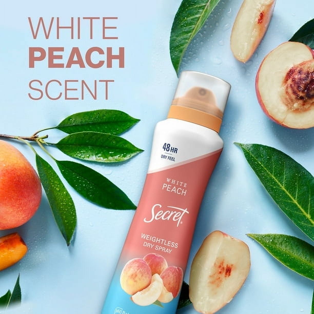 Dry Spray Antiperspirant Deodorant, White Peach and Argan Oil, 4.1oz. (4 Pack)