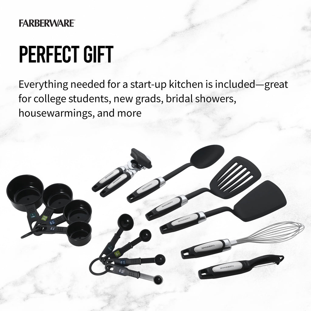 14-Piece Kitchen Tool and Gadget Kitchen Utensil Set in Black