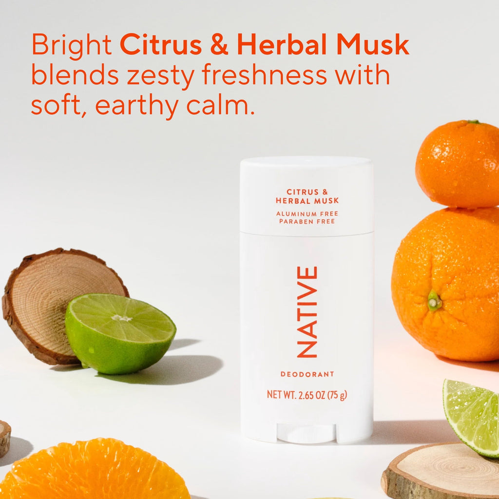 Deodorant, Aluminum Free, Citrus & Herbal Musk, Deodorant for Men and Women, 2.65 oz