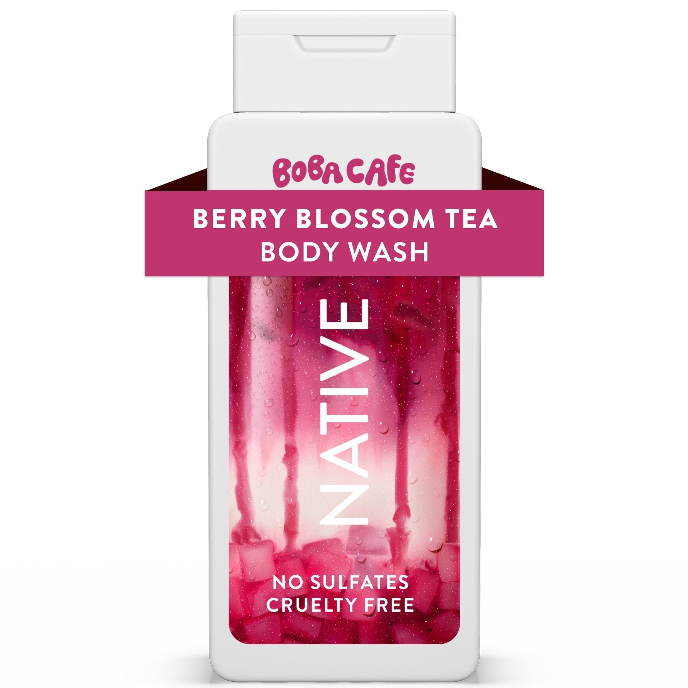 Body Wash, Limited Edition Berry Blossom Tea, Sulfate Free Body Wash for Women & Men, Boba Café, 18 fl oz