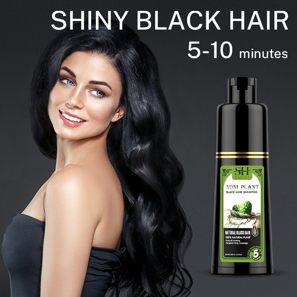 Black Hair Dye Shampoo Fast Instant Magic 3 in 1 Hair Dye Shampoo 250ml Plant Essence Permanent Black Hair Color Dye Shampoo For Women Men Cover Gray White Hair