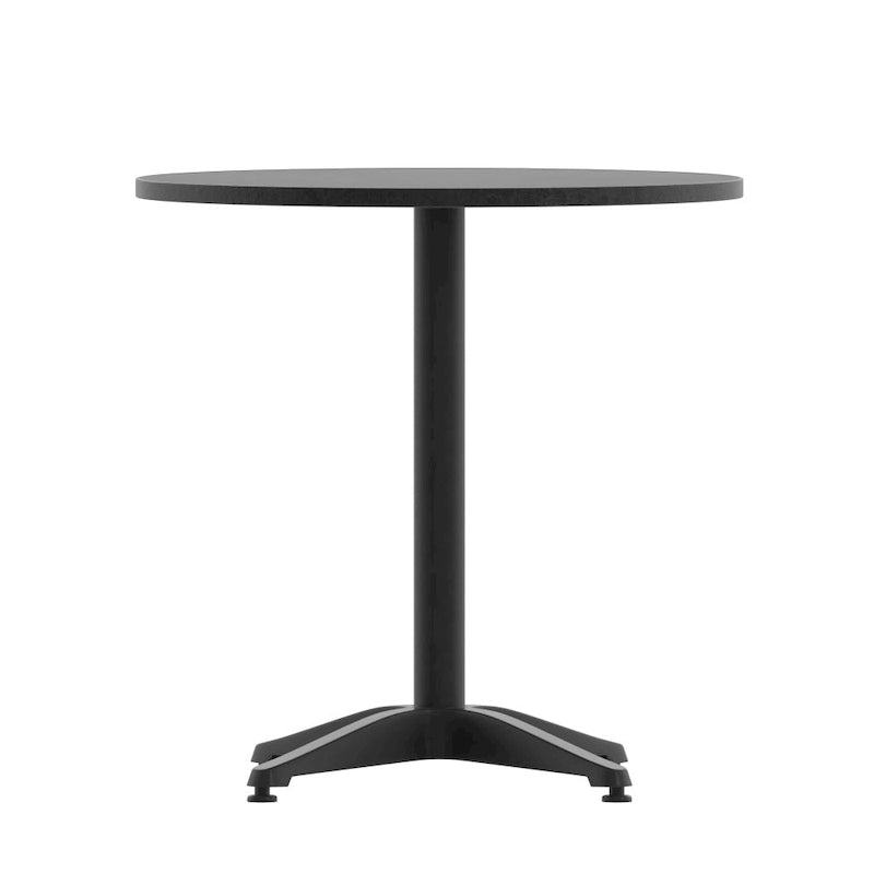 27.5 Round Aluminum Smooth Top Indoor-Outdoor Table with Base