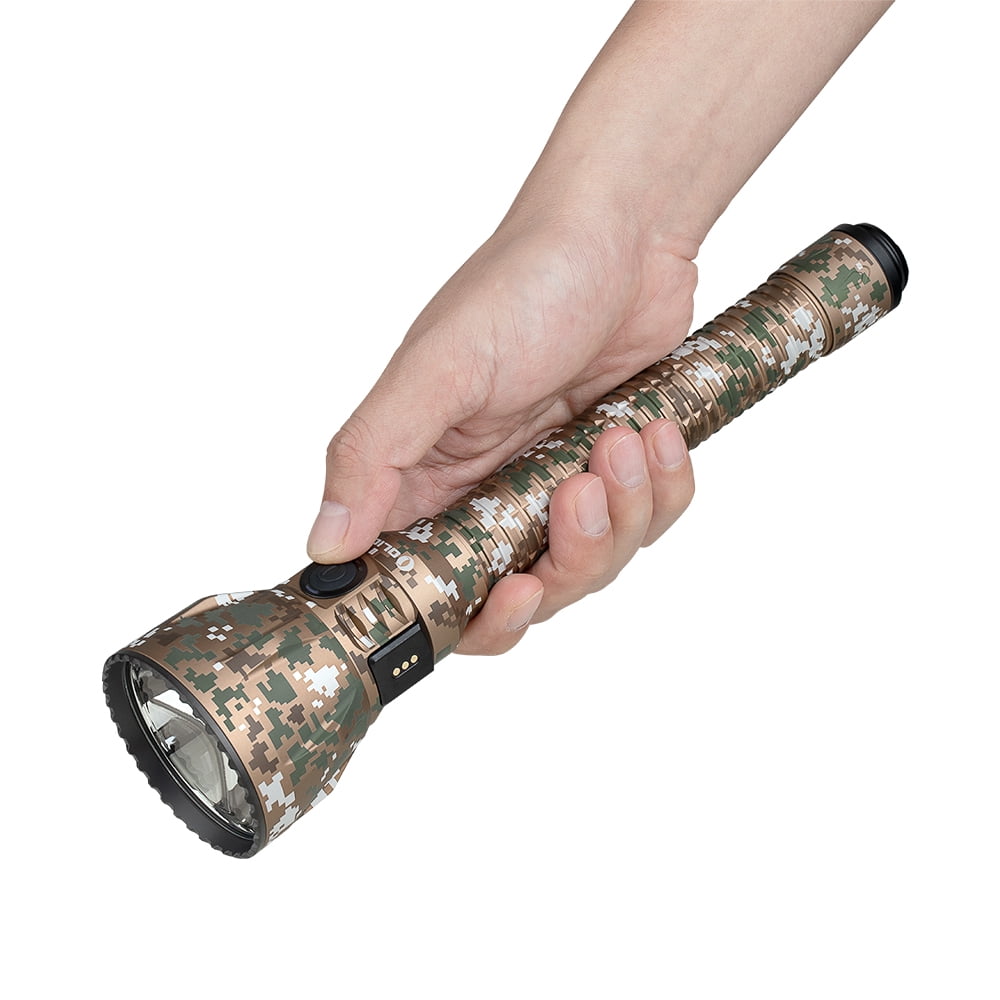 Javelot Turbo 2 1800 Lumen Rechargeable Tactical Flashlight with Long-Range 4921ft Throw, Dual-Switch Light with Wireless Remote 8M Control(Balck)