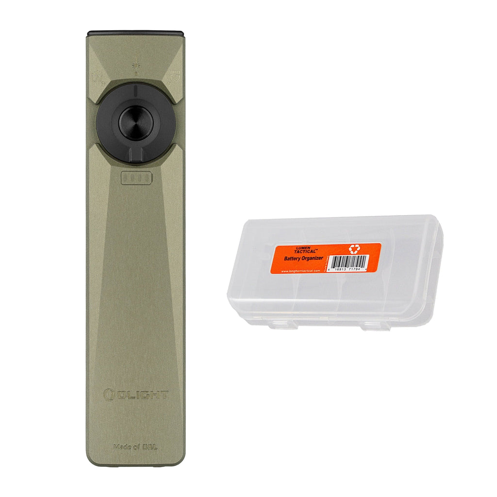 1400 Lumen Rechargeable EDC Flashlight with UV Light & Green Laser + LumenTac Organizer