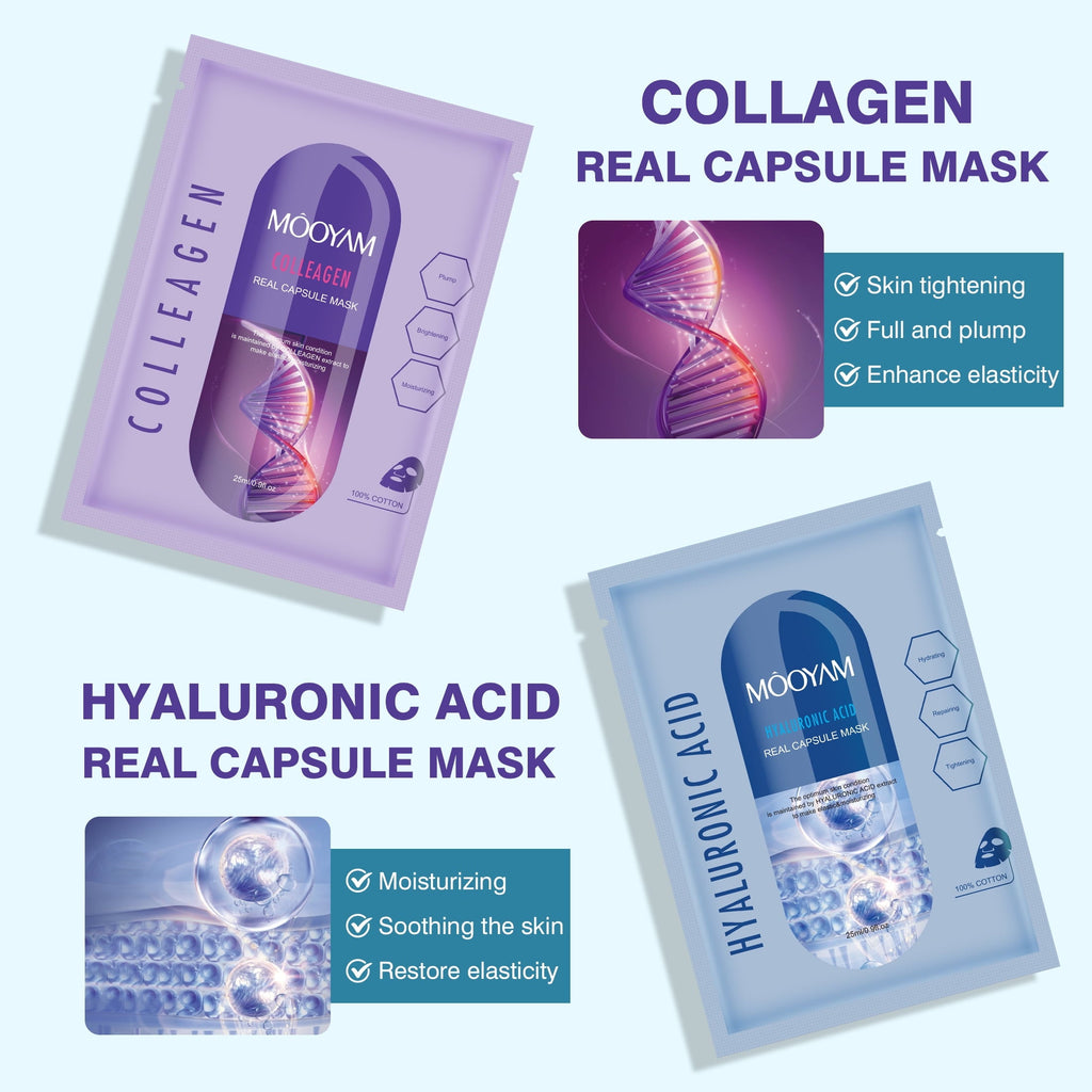 11 Pack Fruit Moisturizing Facial Mask Sheet, Rich in Fruit Essence Face Mask to Brighten and Hydrate Dull Skin