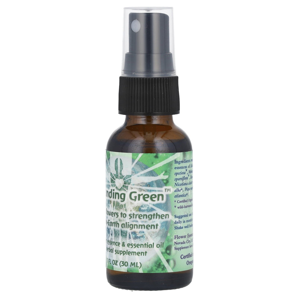 Flower Essence Services Flower Essence & Essential Oil, Grounding Green, 1 fl oz (30 ml)