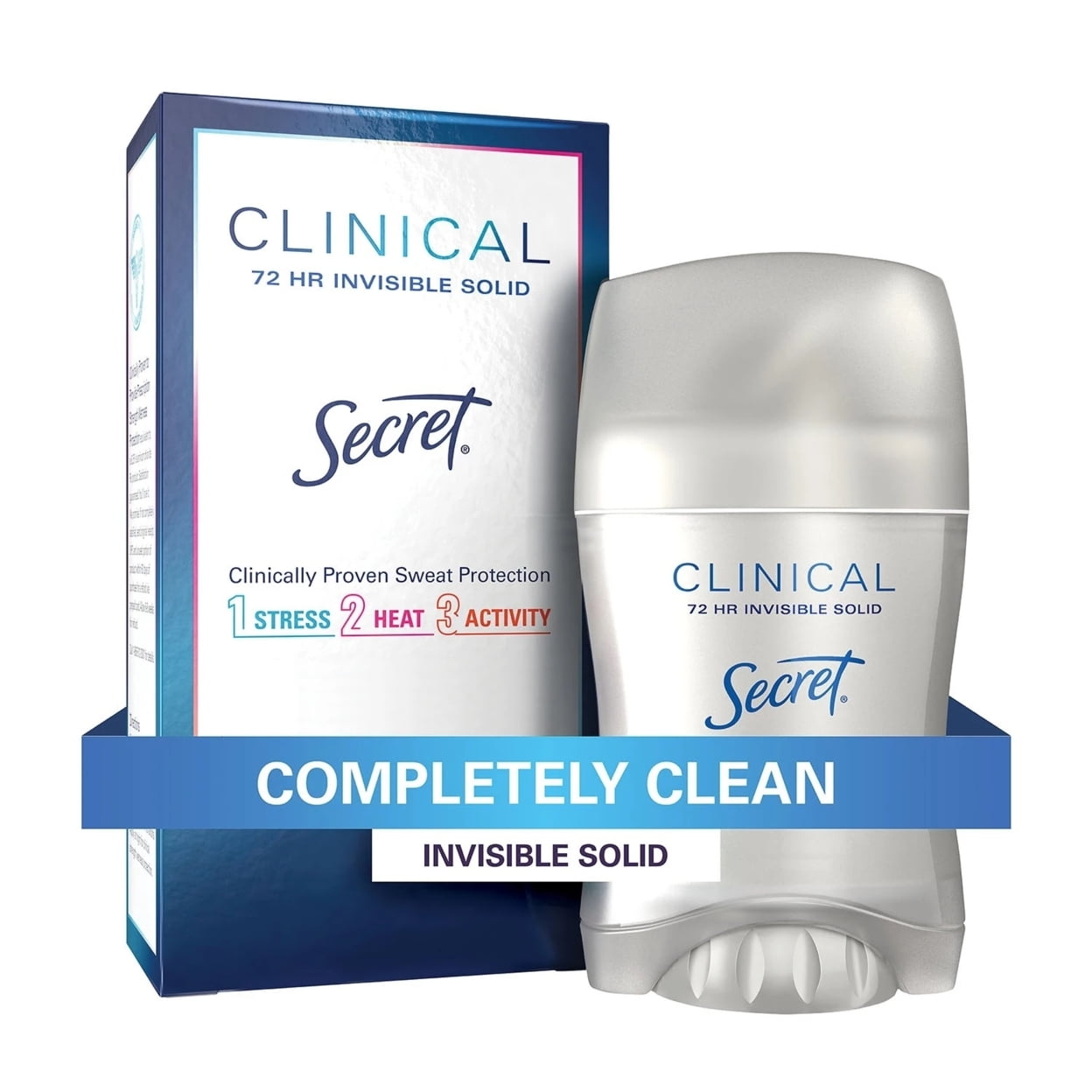 Clinical Invisible Solid Deodorant Completely Clean 1.6 Ounce (3 Count)