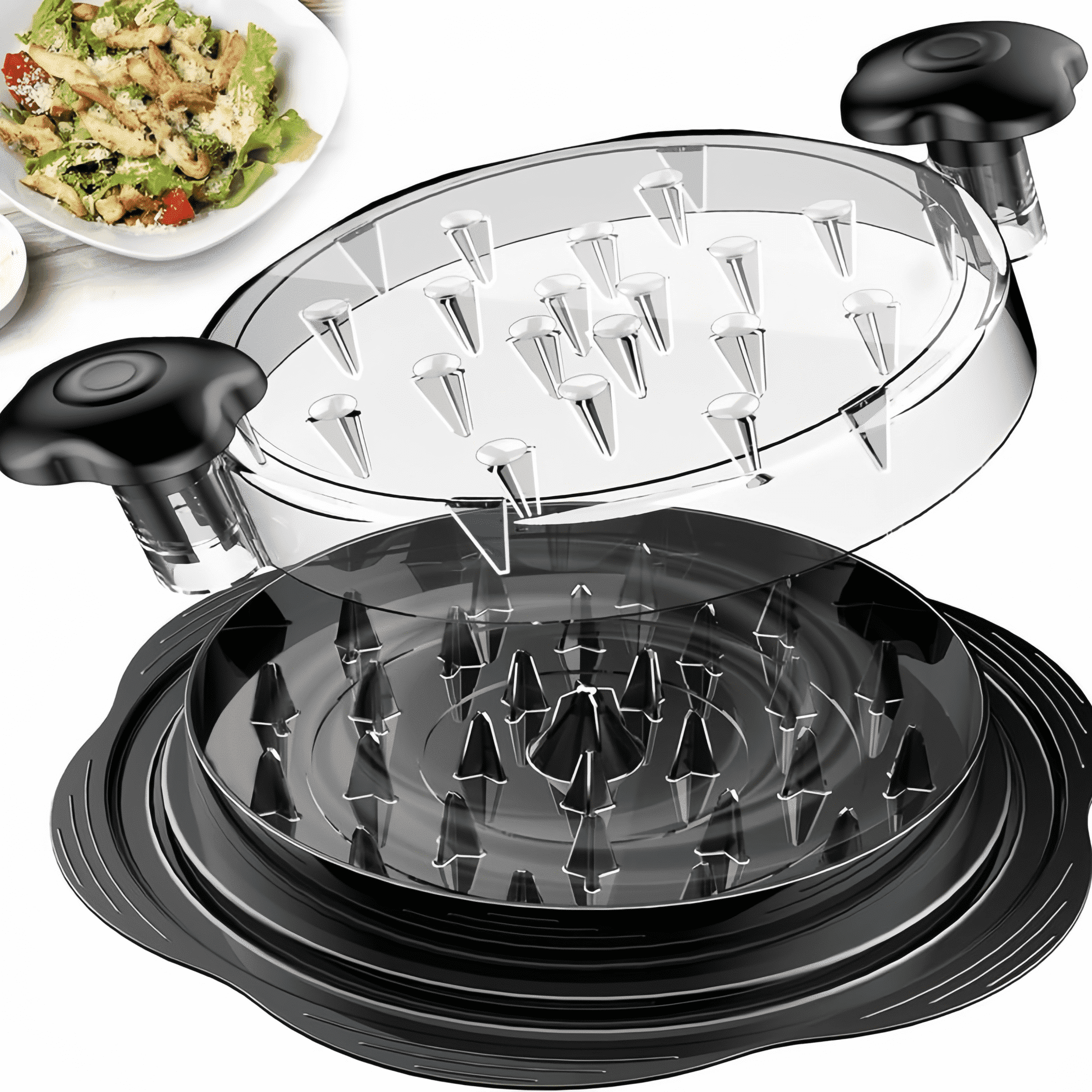 Chicken Shredder Tool Twist (Large 10 Inch), Meat Shredder for Pulled Pork Beef & Chicken, BPA Free with Anti-Slip Base & Handle, Kitchen Gadget, 1 Count
