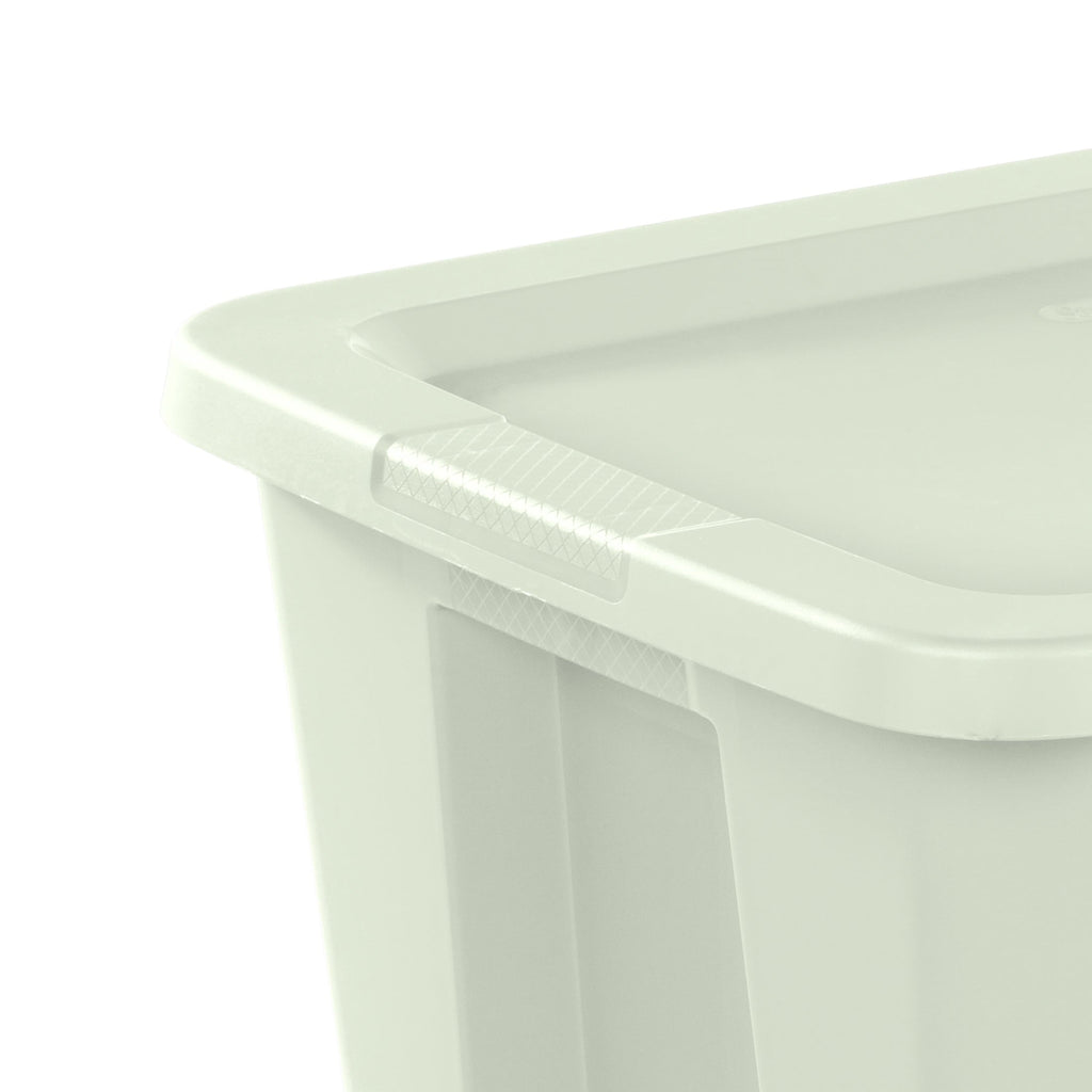 18 Gallon Tote, Plastic Storage Bin with Snap-on Lid, Light Green