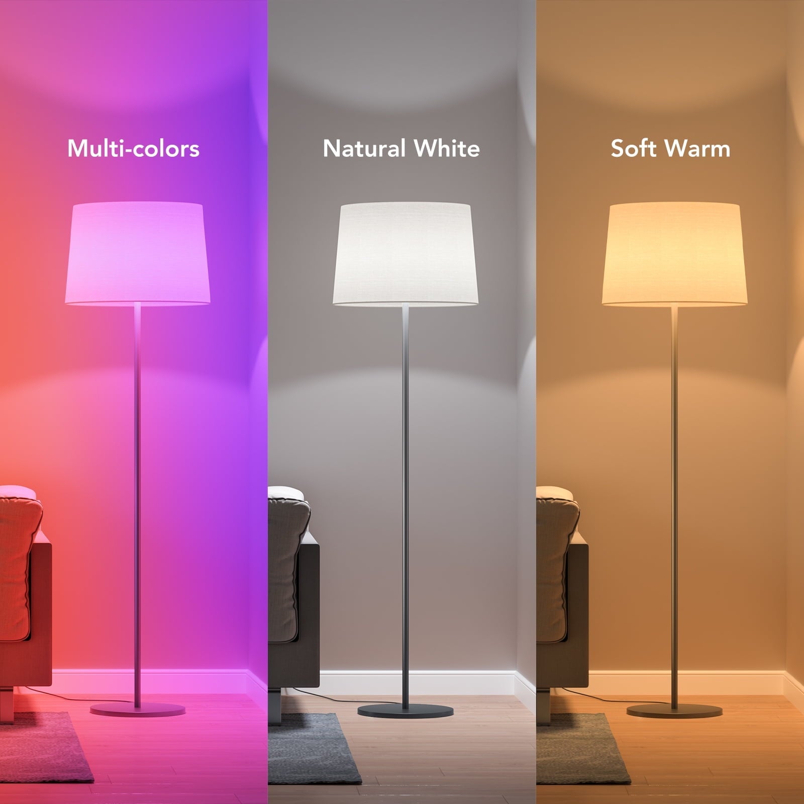 800LM RGBWW Smart A19 LED Smart Bulb 4 Packs