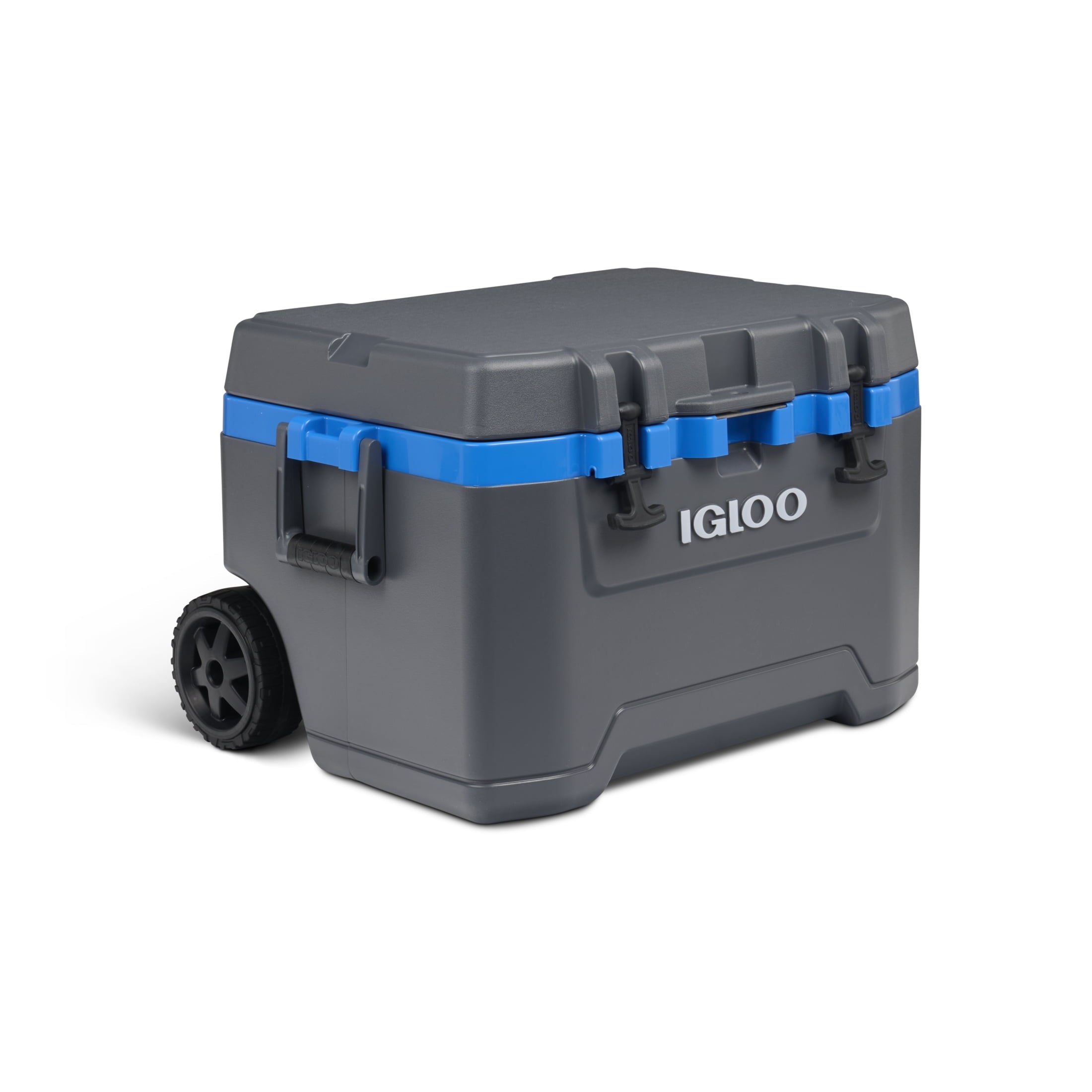 52 QT Overland Ice Chest Cooler with Wheels, Gray and Blue