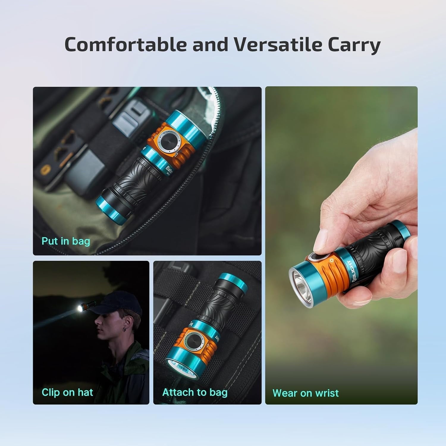 Baton Turbo EDC Rechargeable Handheld Flashlight, 1000 Lumens Compact LED and 510 Meters Long Throw Powerful Light, with Two-Way Clip and Landyard for Camping, Home Use (Roadster)