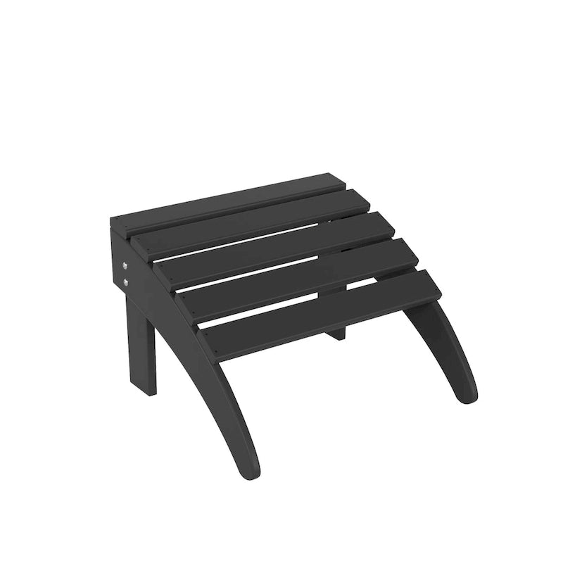 Polytrends Laguna Hdpe All Weather Outdoor Patio Foldable Adirondack Chair With Ottoman And Side Table (3-Piece Set)