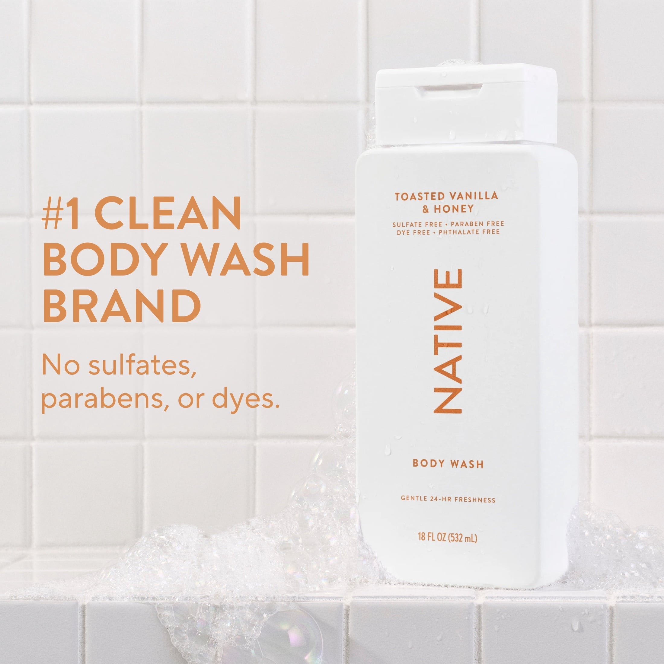 Body Wash Toasted Vanilla & Honey, 18oz
