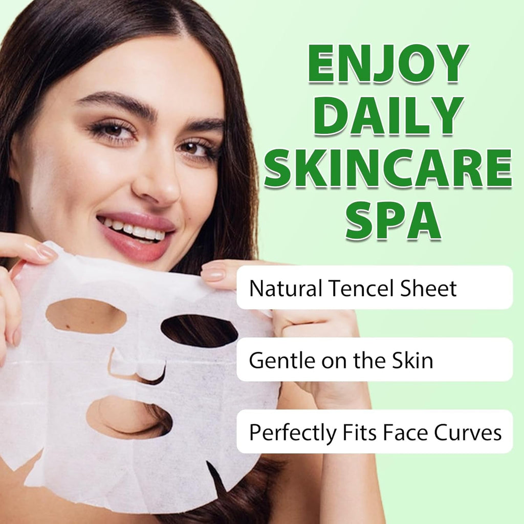 11 Pack Fruit Moisturizing Facial Mask Sheet, Rich in Fruit Essence Face Mask to Brighten and Hydrate Dull Skin