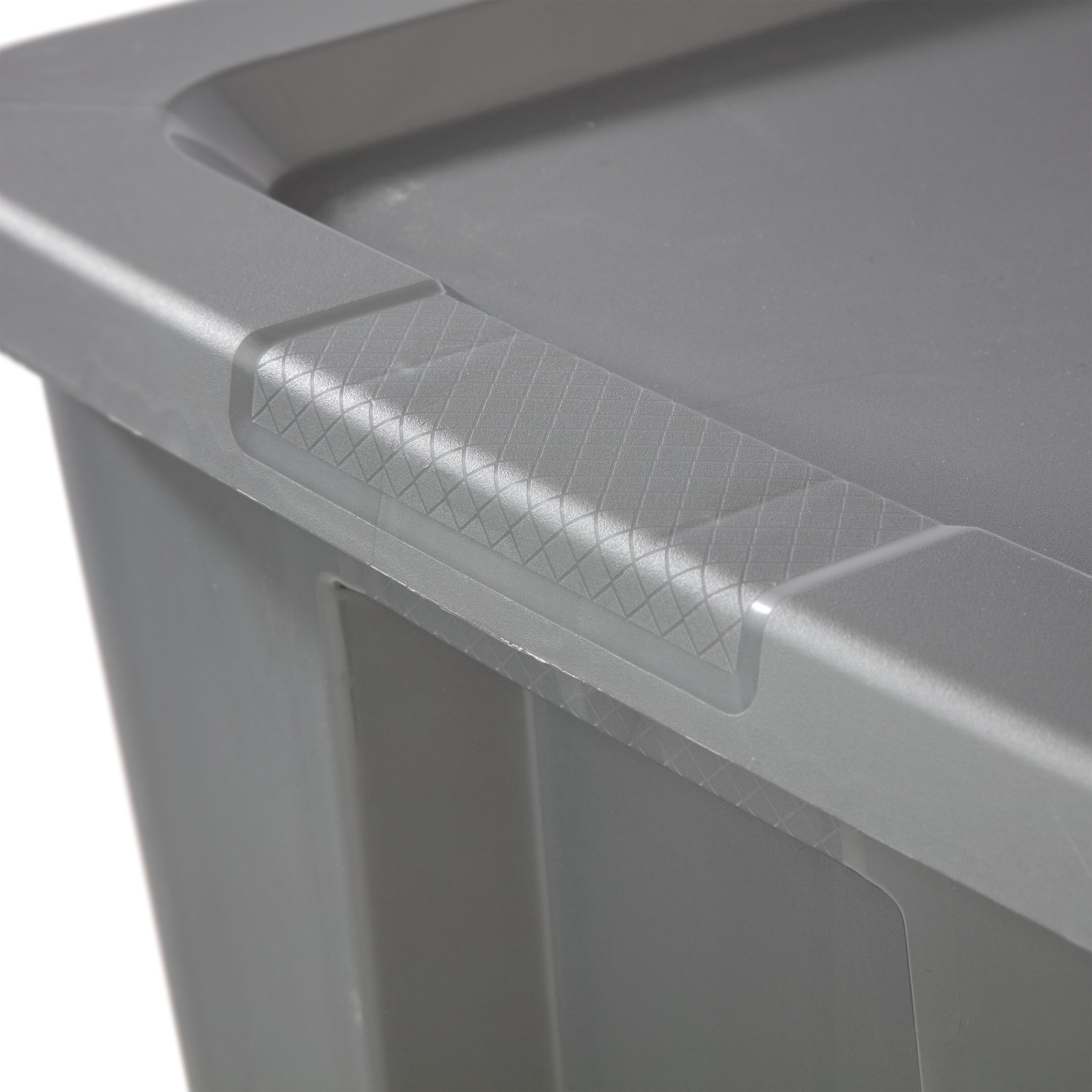30 Gallon Extra-Large Storage Bin, Plastic Storage Container with Snap-On Lid, Gray