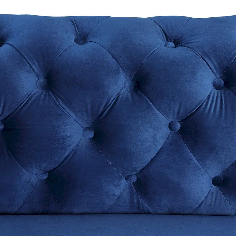 Morden Fort Modern Loveseat Two-Seater Sofa with Dutch Velvet, Solid Wood Frame and Iron Legs