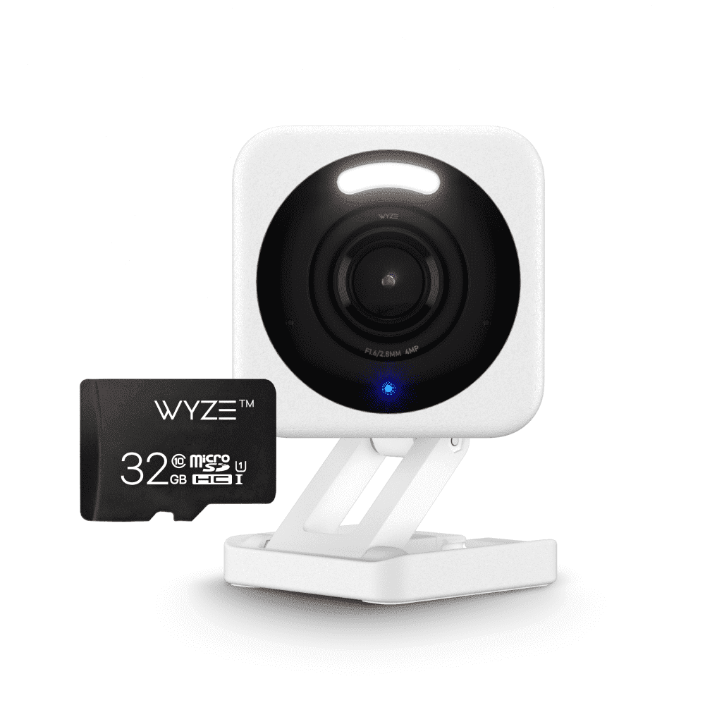 Cam v4 Security Camera Bundle with FREE 32gb MicroSD Card, 2.5K WiFi, Indoor/Outdoor Camera for Home Security, Pet Camera/Baby Monitor, Motion Activated Spotlight/Siren, Color Night Vision, 2-Wa