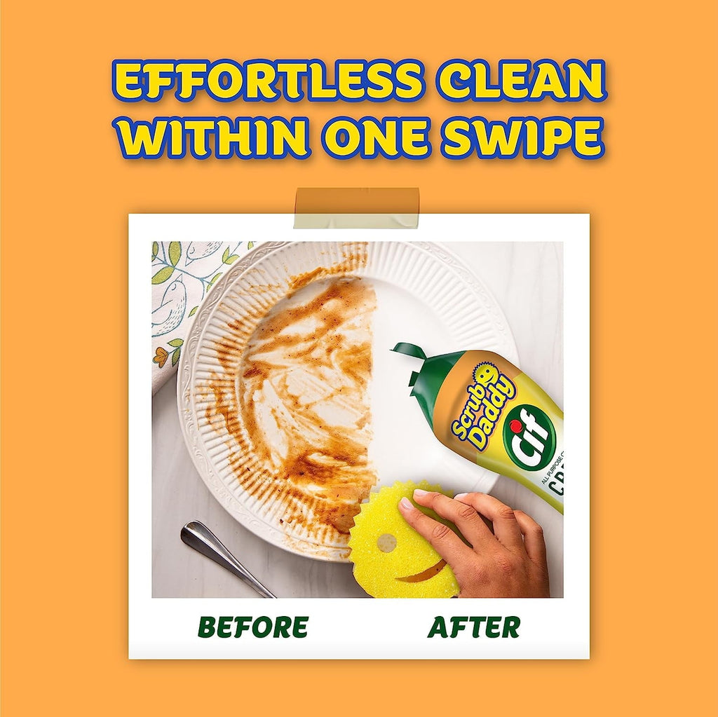 + Scrub Mommy + Cif All Purpose Cleaner, Lemon - A Perfect Kitchen + Bathroom Cleaning Supplies Kit - Temperature Controlled + Dual-Sided Cleaning Sponges and Multipurpose Cleaner Set