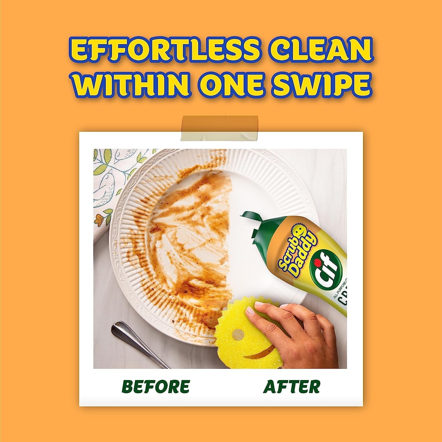 + Scrub Mommy + Cif All Purpose Cleaner, Lemon - A Perfect Kitchen + Bathroom Cleaning Supplies Kit - Temperature Controlled + Dual-Sided Cleaning Sponges and Multipurpose Cleaner Set