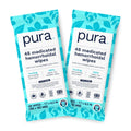 Pura XL Flushable Medicated Wipes for Hemorrhoid Relief, Extra-Large, Fragrance-Free Wet Wipes with Witch Hazel, Coconut Oil & Aloe, Skin Soothing, 96 Wipes (2 Packs)