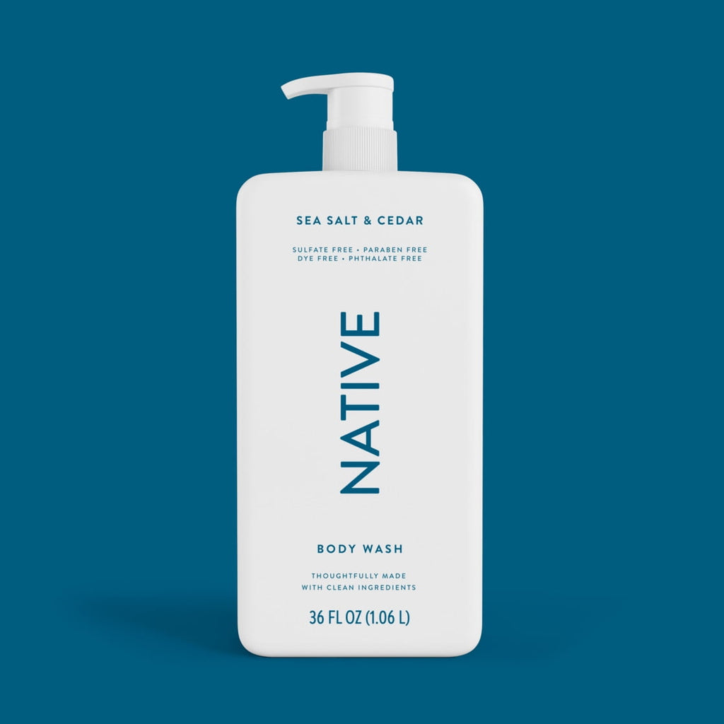 Body Wash, Sea Salt & Cedar, Sulfate Free, Naturally Derived Ingredients, 24hr Freshness, for Women & Men, 36 fl oz