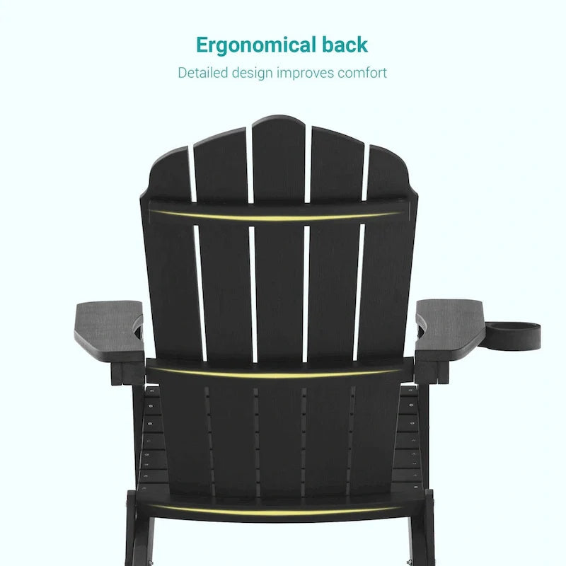 Bonosuki Set of 2 Folding Adirondack Chair Patio Fire Pit Chair