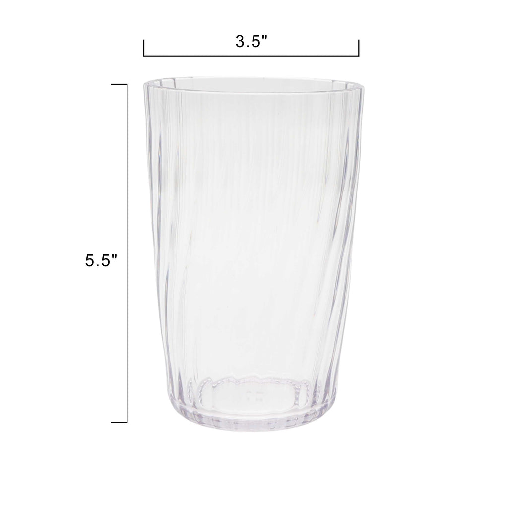 20-Ounce Acrylic Tall Embossed Swirl Tumbler, Clear