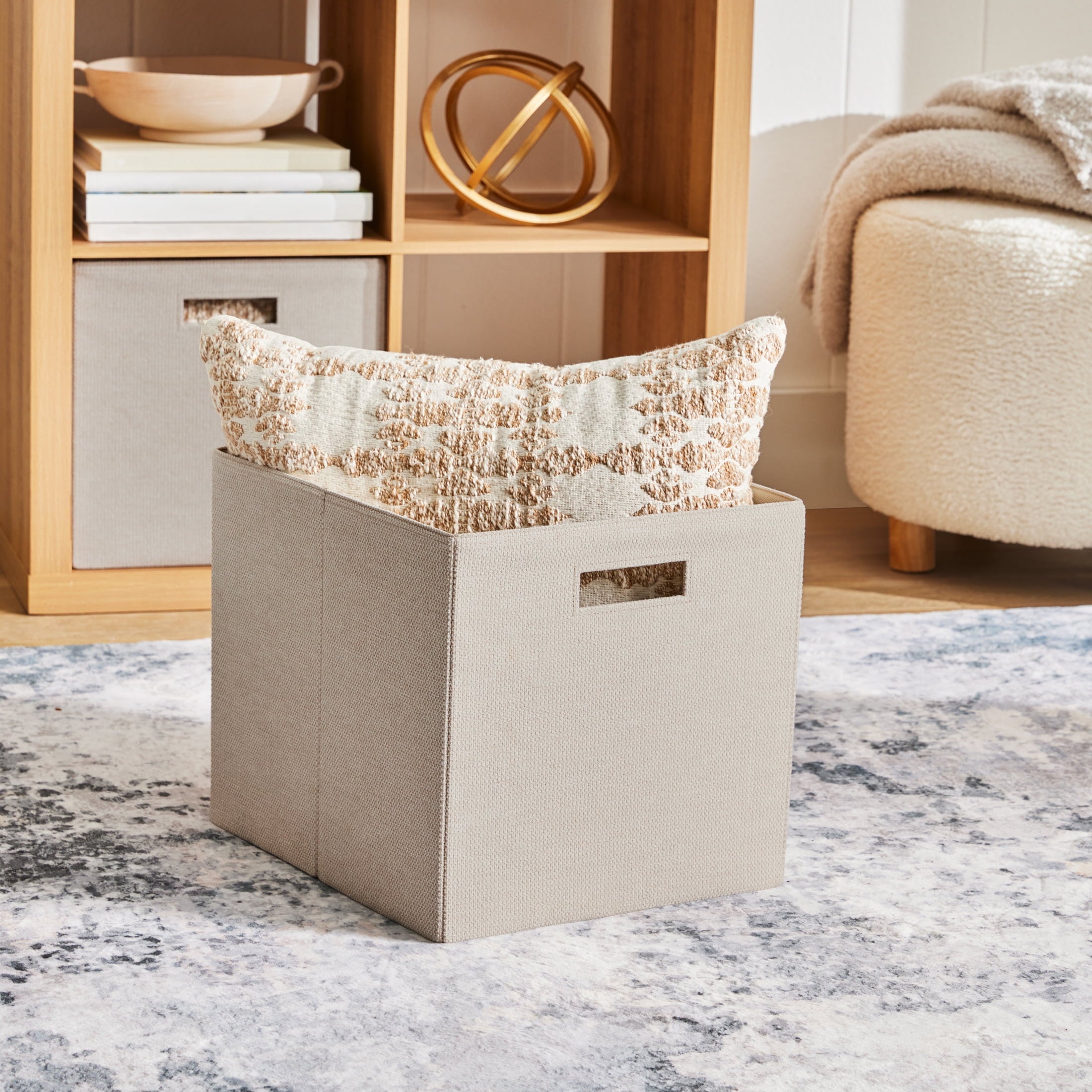 Better Homes & Gardens Collapsible Fabric Cube Storage Bin, Vanilla