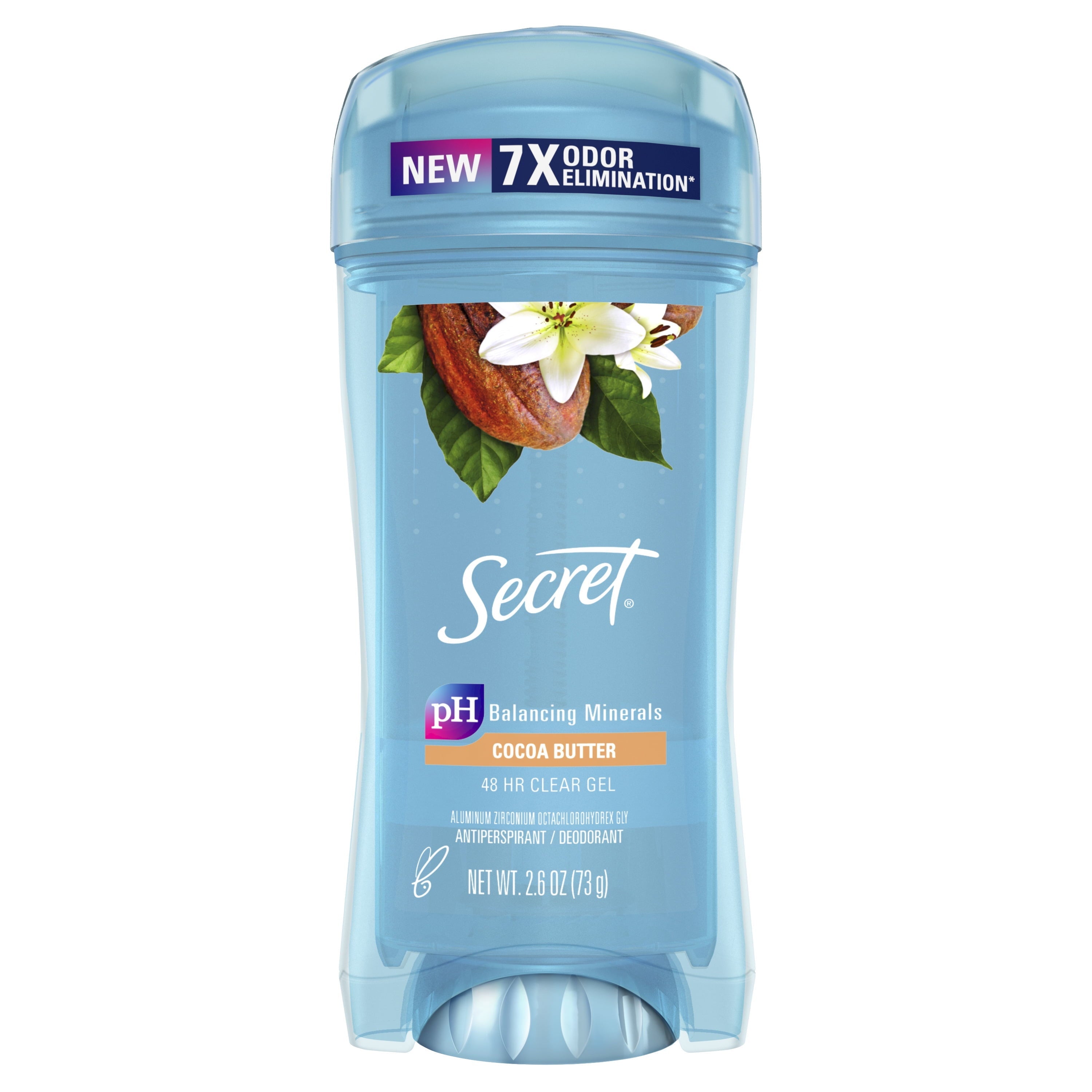 Clear Gel Antiperspirant Deodorant, Cocoa Butter Scent, 2.6 oz