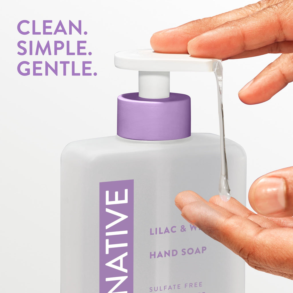 Liquid Hand Soap, Lilac & White Tea, Non-drying, Naturally Derived Cleansers, Sulfate Free, 13 fl oz